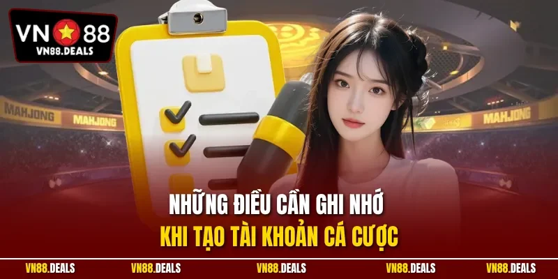 Những điều cần ghi nhớ khi tạo tài khoản cá cược